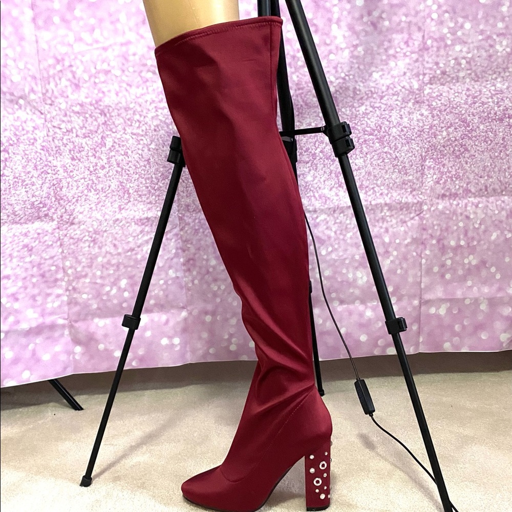 Badgley Mischka American Glamour over the knee boots with stretch upper